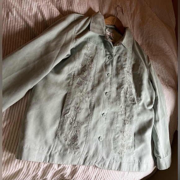 Northern Reflections Suede Feel Embroidered Button Shacket Vintage - Picture 11 of 14